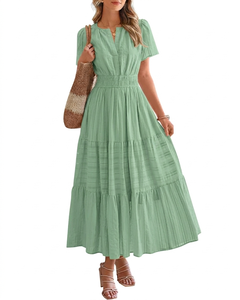 Busisiwe | Boho A-Line V-Neck Maxi Dress