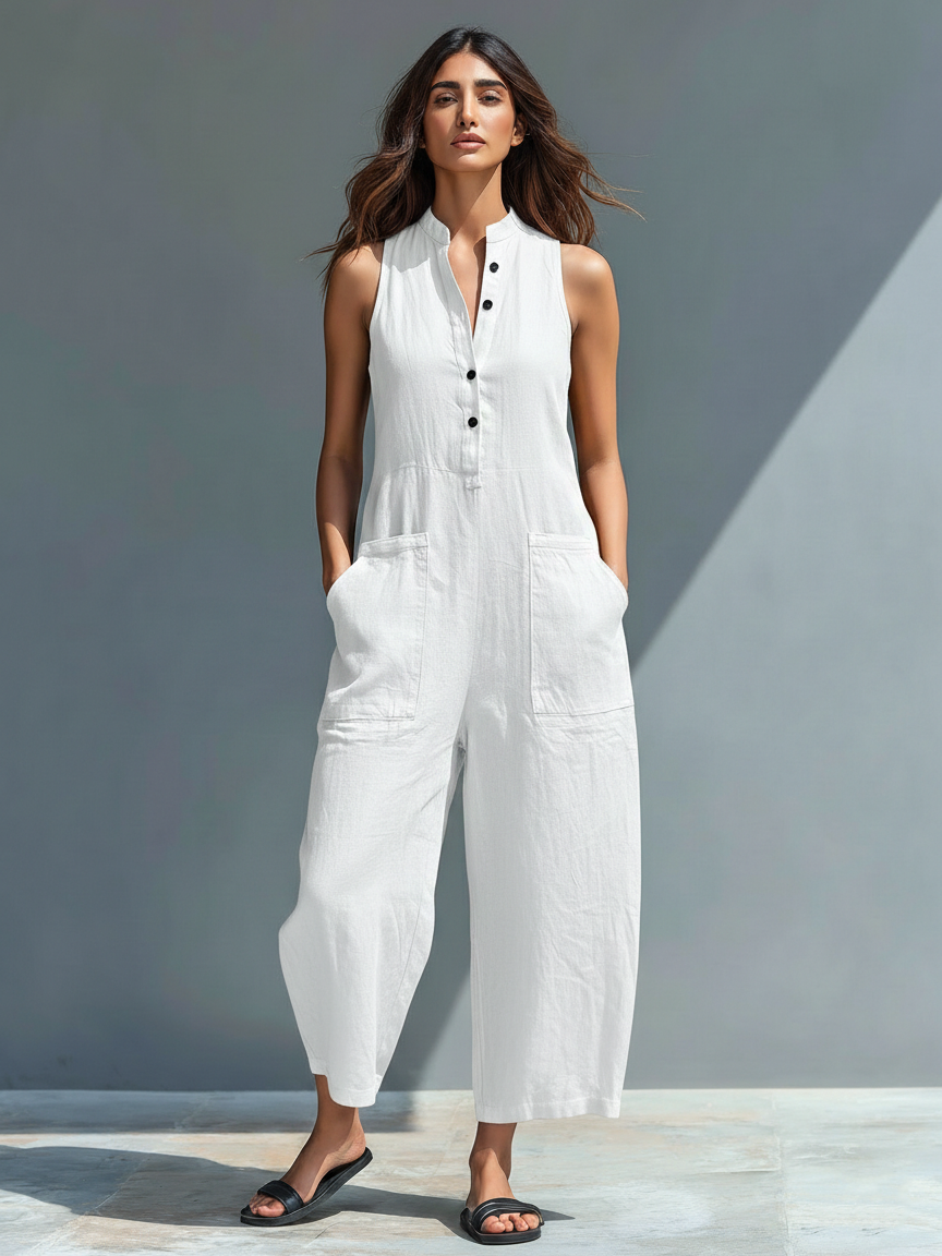 Malebogo | Sleeveless Linen Jumpsuit