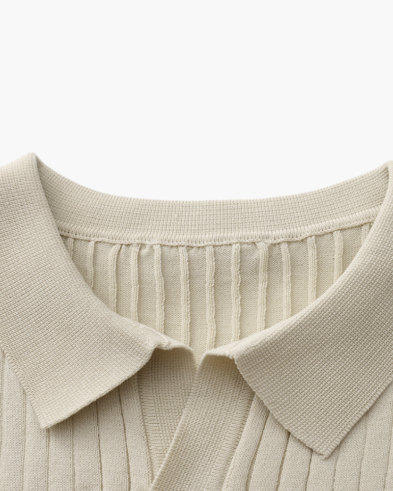 Marna | Ribbed Knit Polo