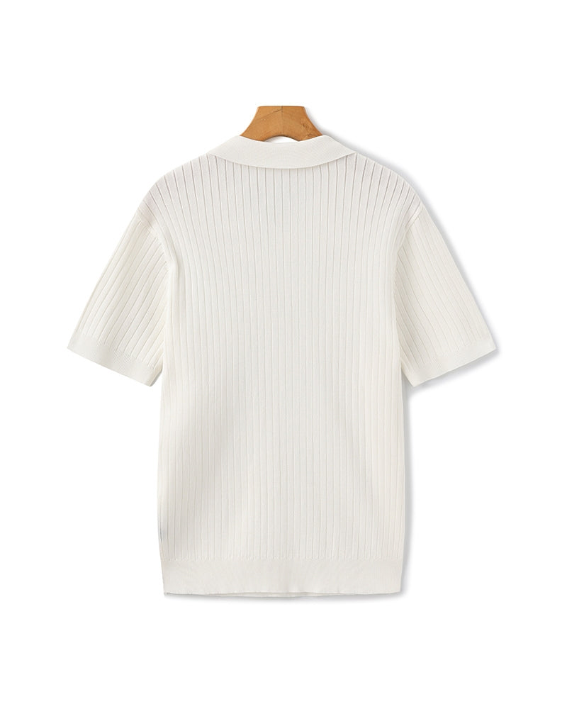 Marna | Ribbed Knit Polo