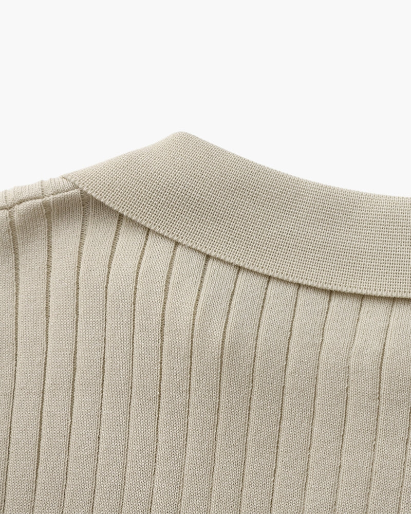 Marna | Ribbed Knit Polo
