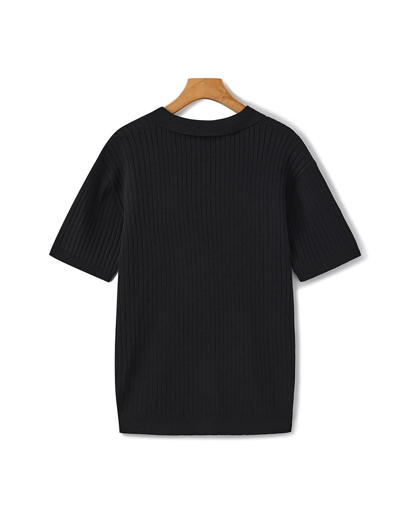 Marna | Ribbed Knit Polo