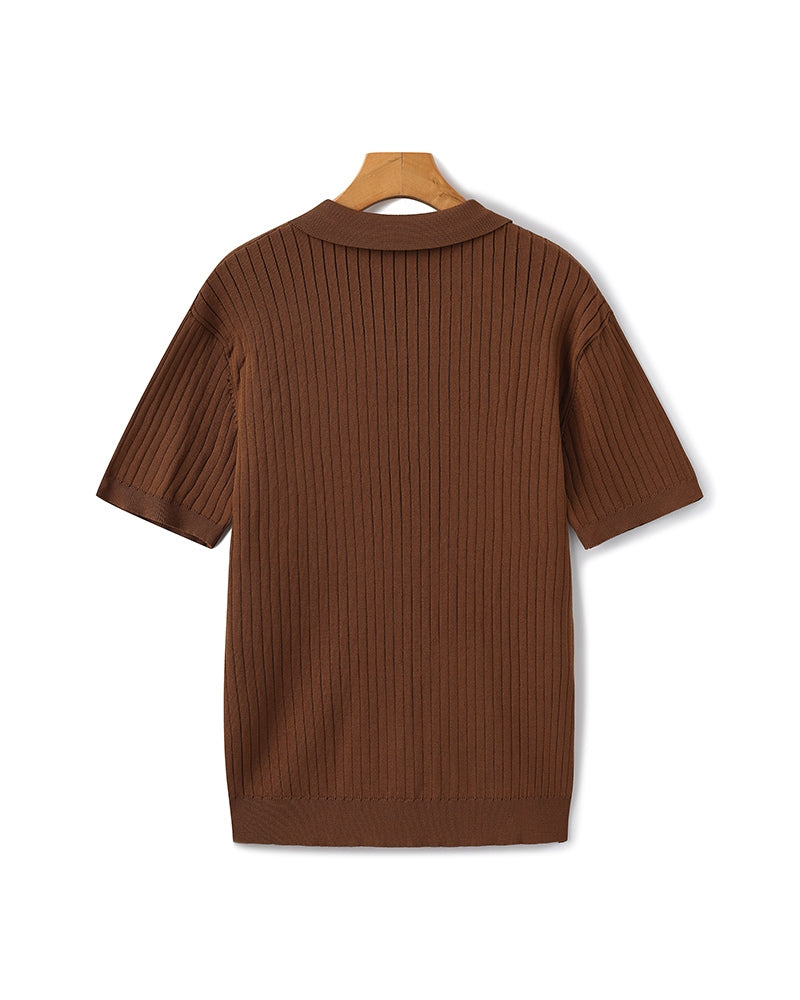 Marna | Ribbed Knit Polo