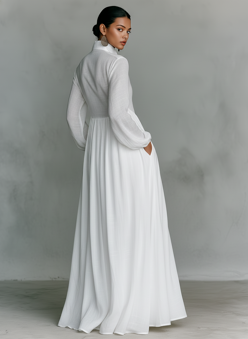 Lefika | Patchwork Linen Maxi Dress