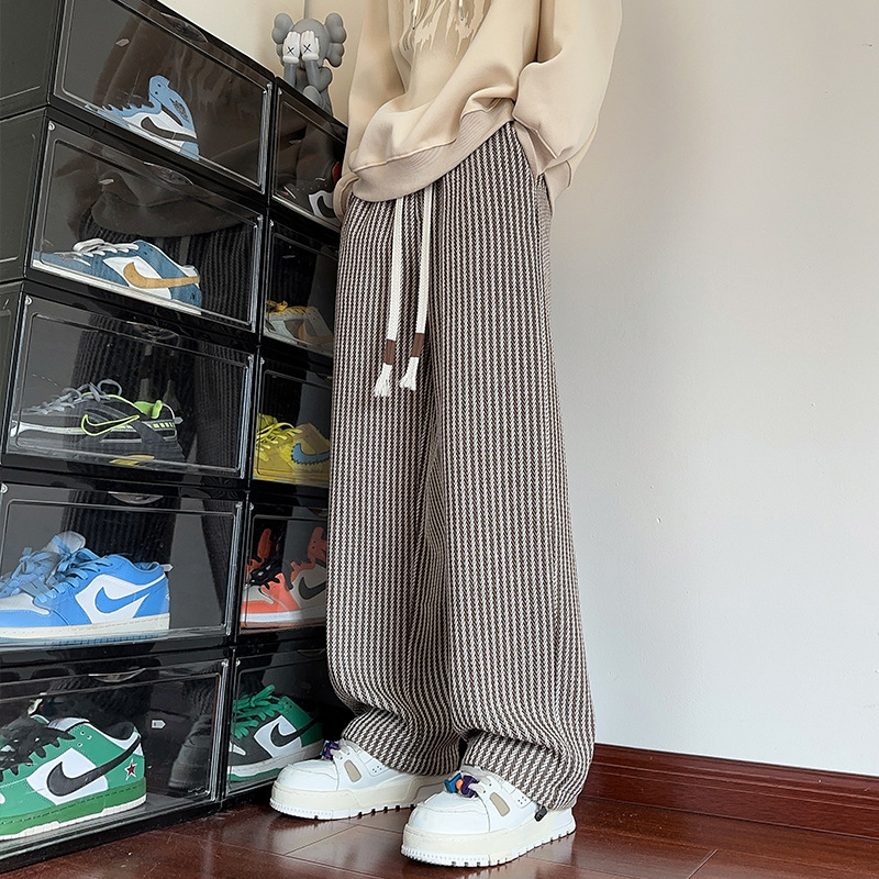 Renée | Herringbone Wide-Leg Sweatpants