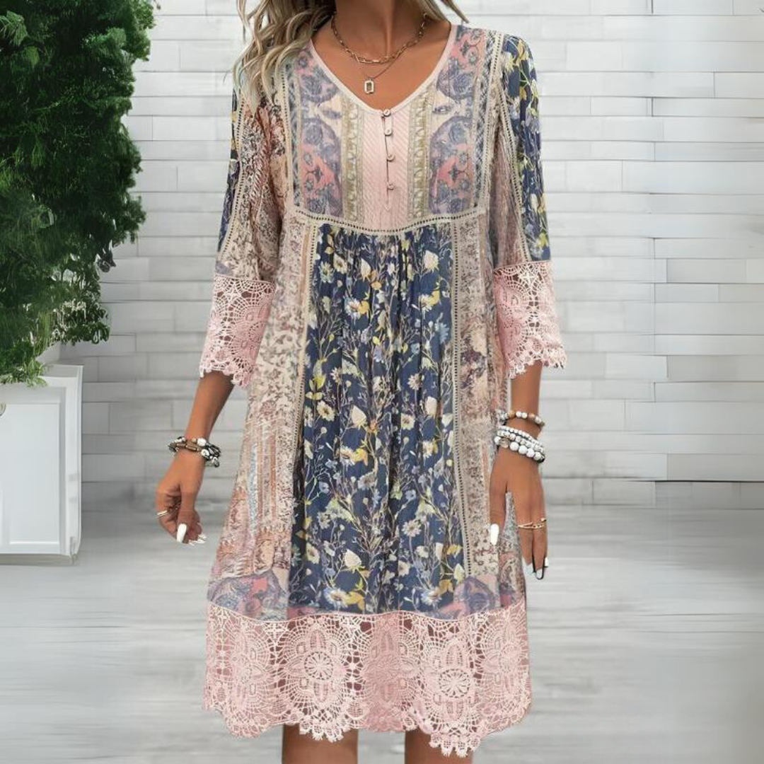 Margot | Floral Lace Bohemian Dress