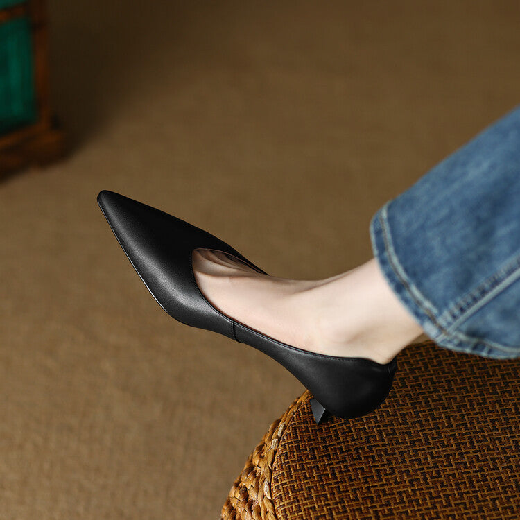Sylvie | Pointed Toe Low Heel Pumps