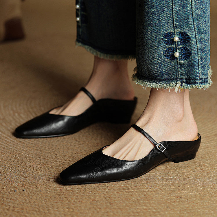 Nomazizi | Leather Mary Jane Mules
