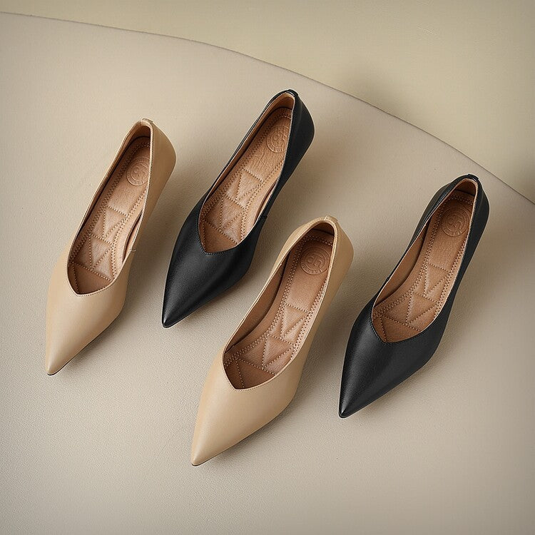 Delphine | Pointed Toe Low-Heel Pumps