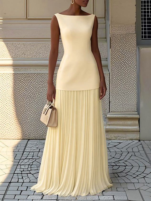 Isla | Refined Pleated Maxi Dress
