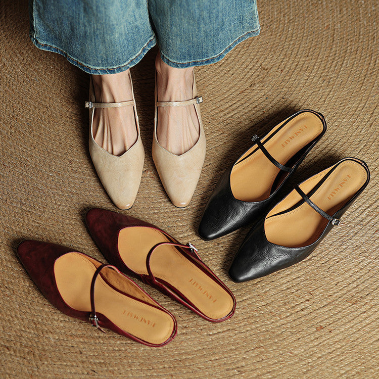 Nomazizi | Leather Mary Jane Mules