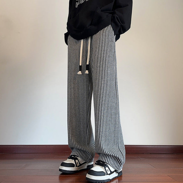 Renée | Herringbone Wide-Leg Sweatpants