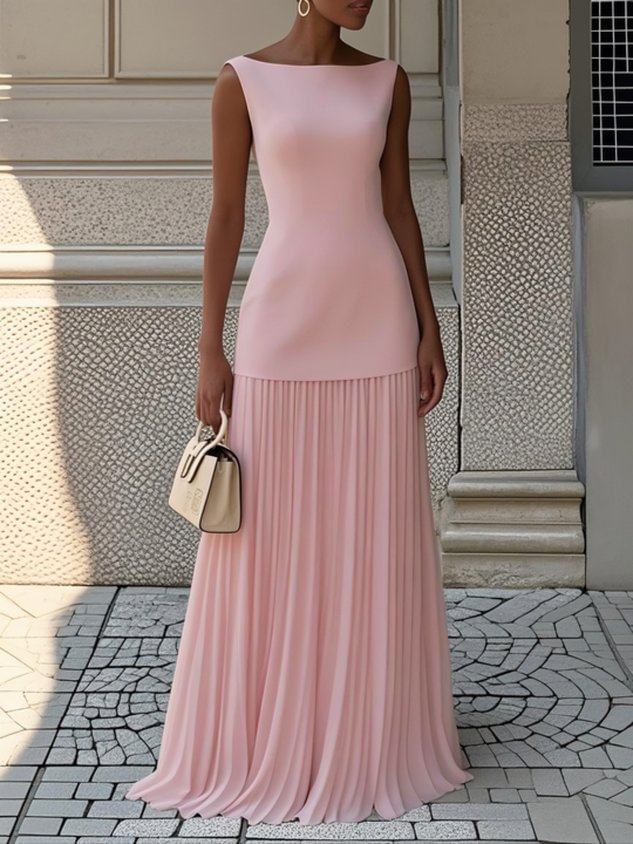 Isla | Refined Pleated Maxi Dress