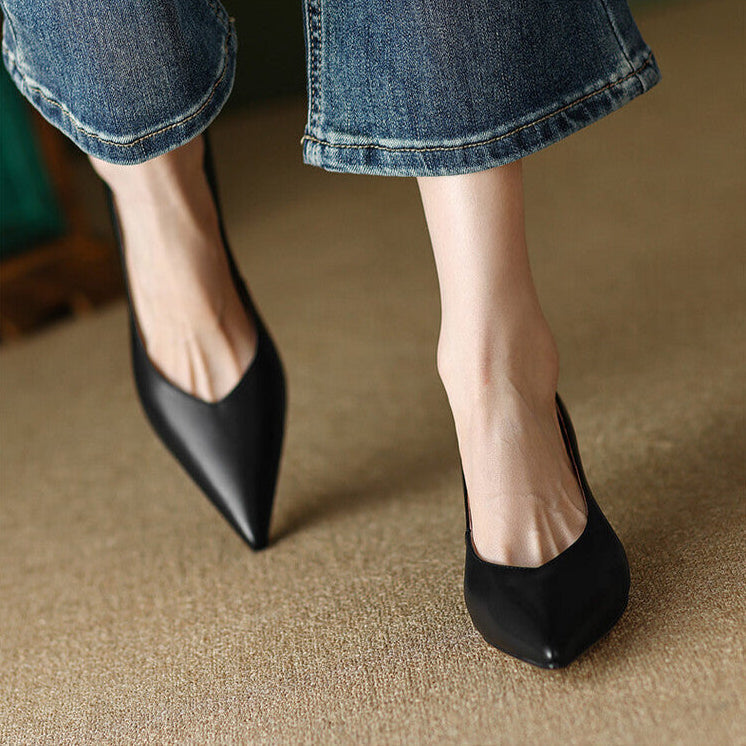 Sylvie | Pointed Toe Low Heel Pumps