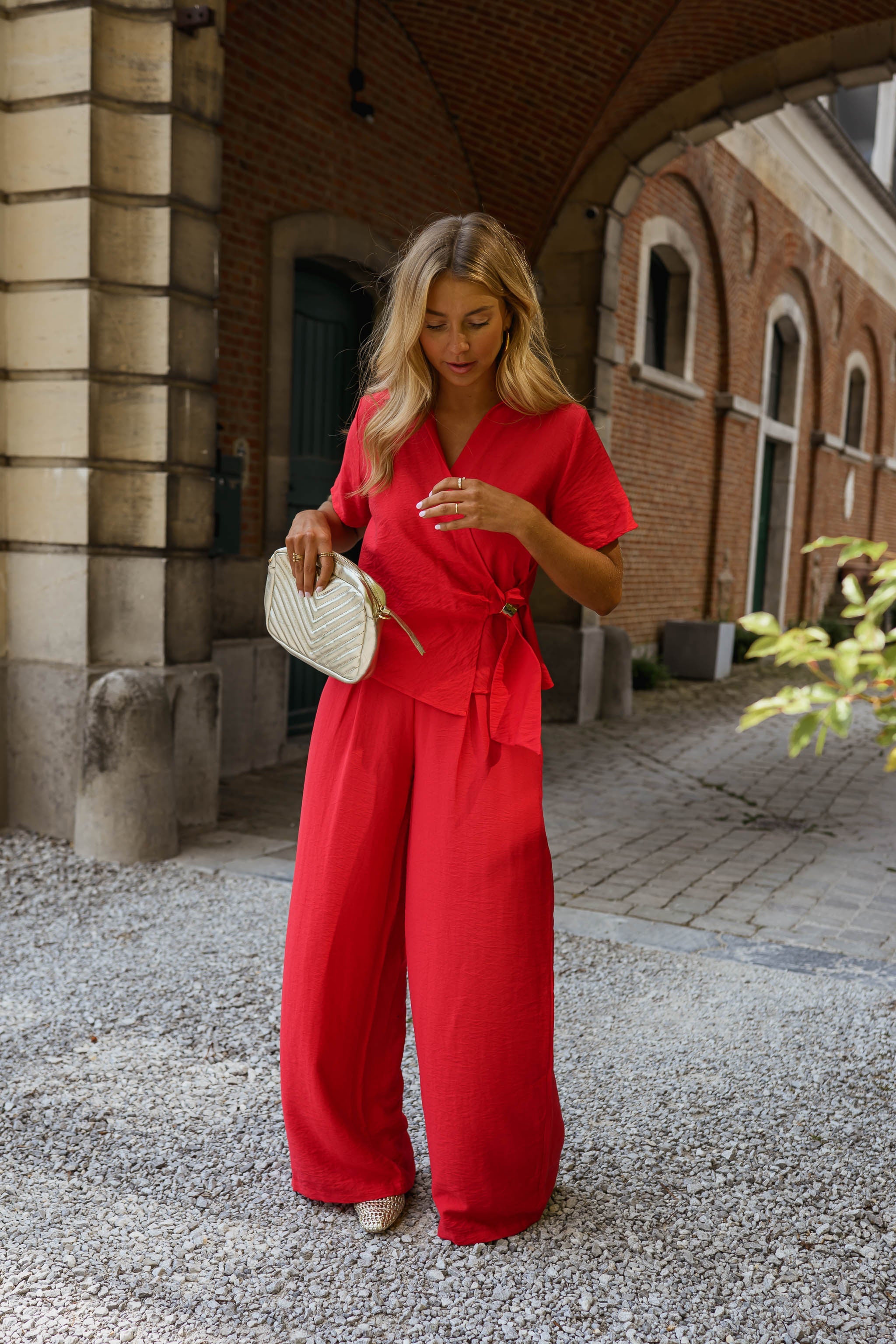 Nomathamsanqa | Fluid Red Wide-Leg Trousers