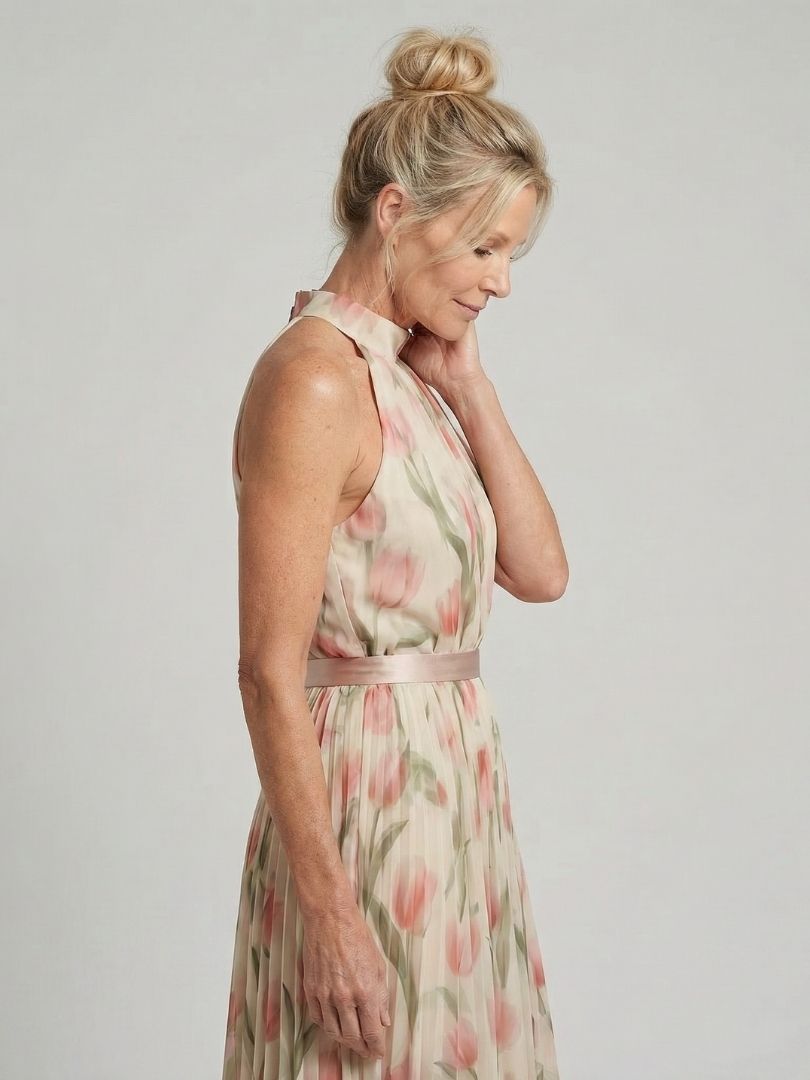Valentina | Halter Neck Floral Midi Dress
