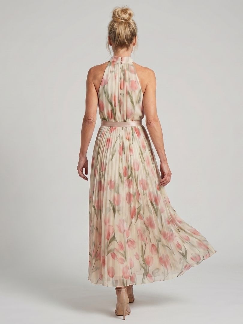 Valentina | Halter Neck Floral Midi Dress