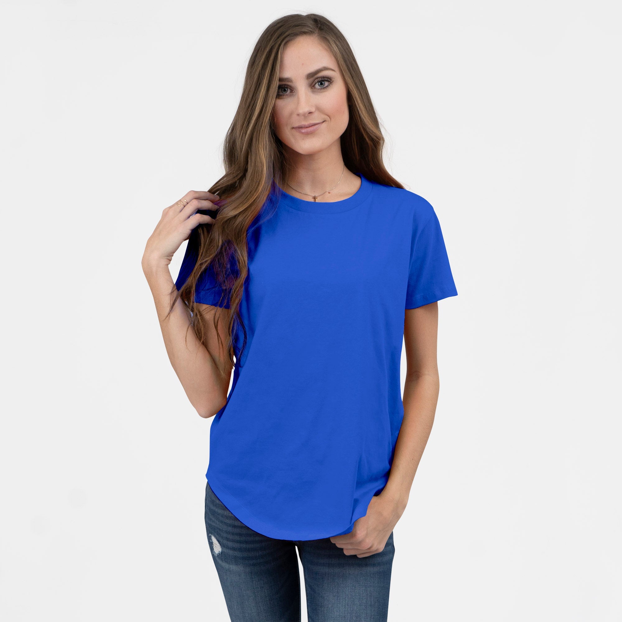 Leungo | High-Low Rounded Hem Cotton Tee