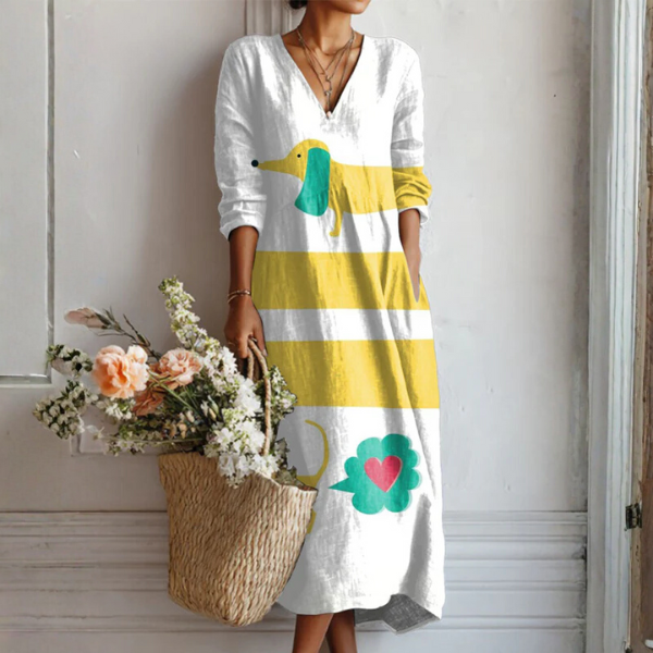 Béatrice | Geometric Print Dress