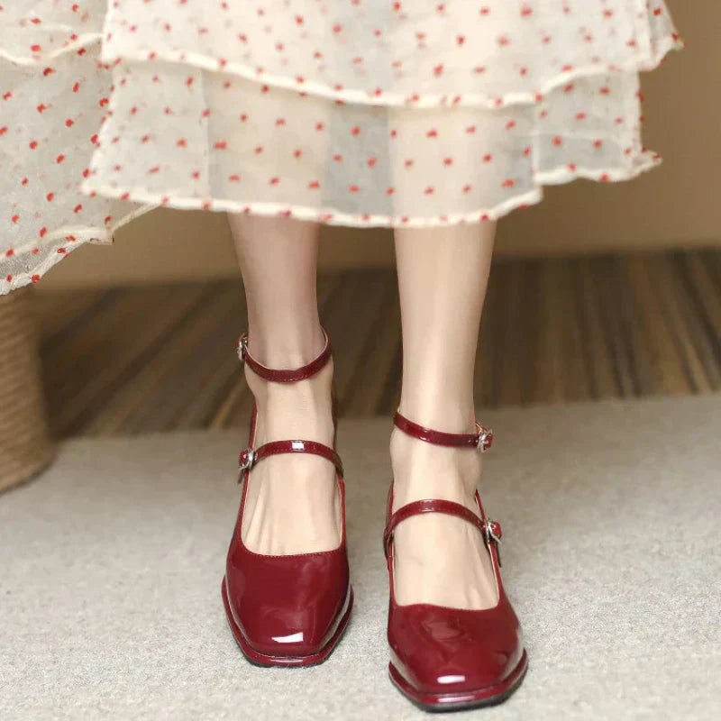 Océane | Ankle-Strap Block Heel Pumps