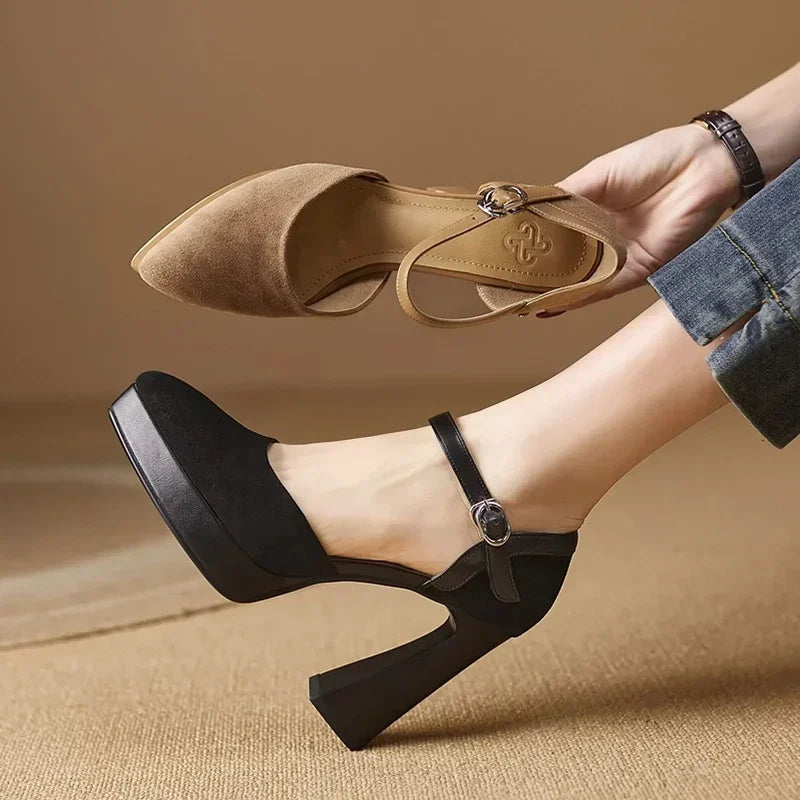 Adrienne | Block Heel Platform Pumps