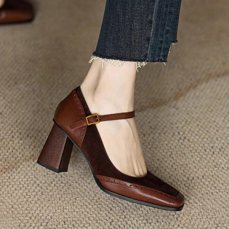 Béatrice | Brogue Block Heel Pumps