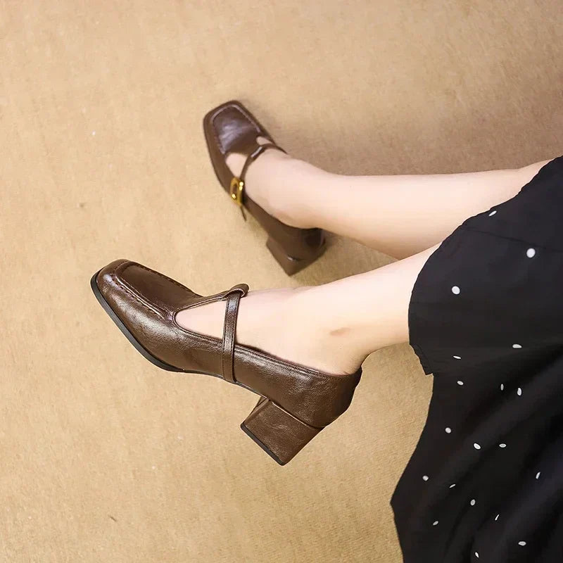 Manon | Square Toe Mary Jane Flats