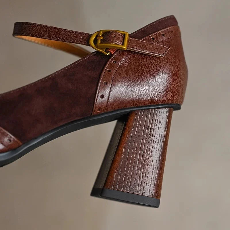 Béatrice | Brogue Block Heel Pumps