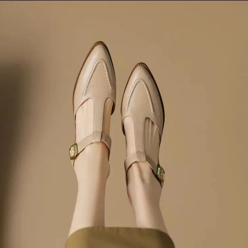 Clara | Wide Strap Buckle Flats
