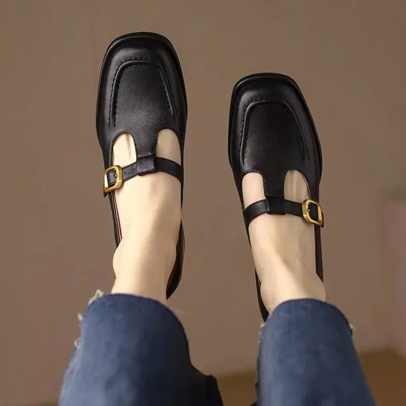 Odette | T-Strap Block Heel Shoes