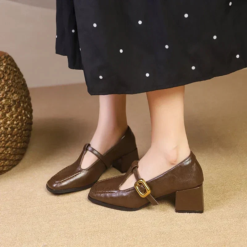 Manon | Square Toe Mary Jane Flats