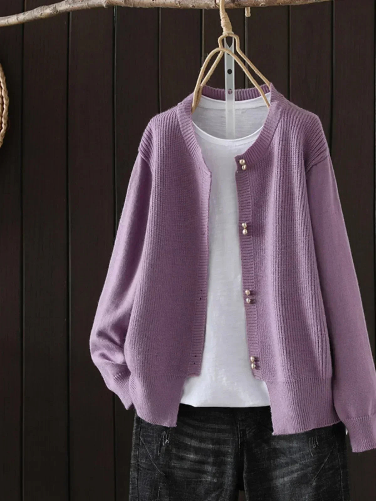 Florence | Pearl-Button Knit Cardigan