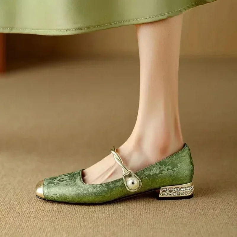Océane | Embellished Block Heel Mary Janes