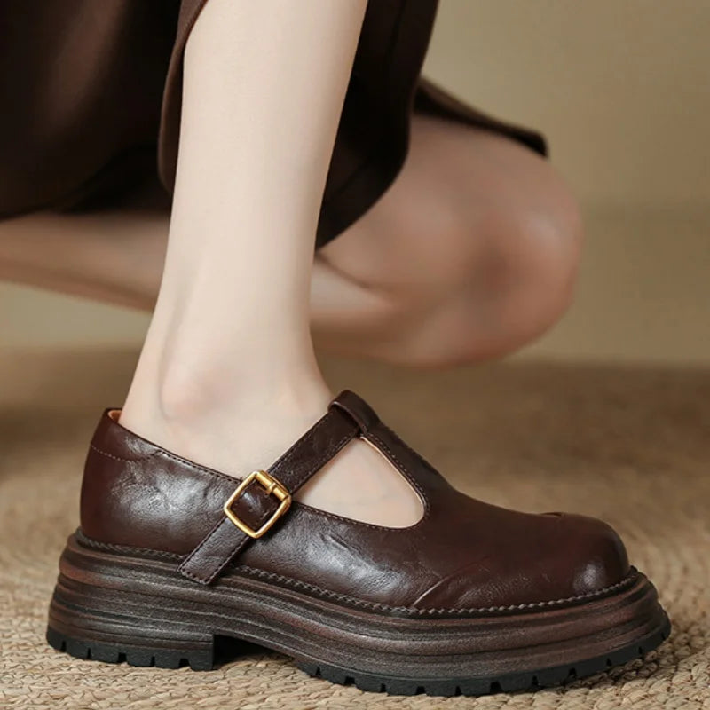 Léa | Handcrafted T-Bar Flats