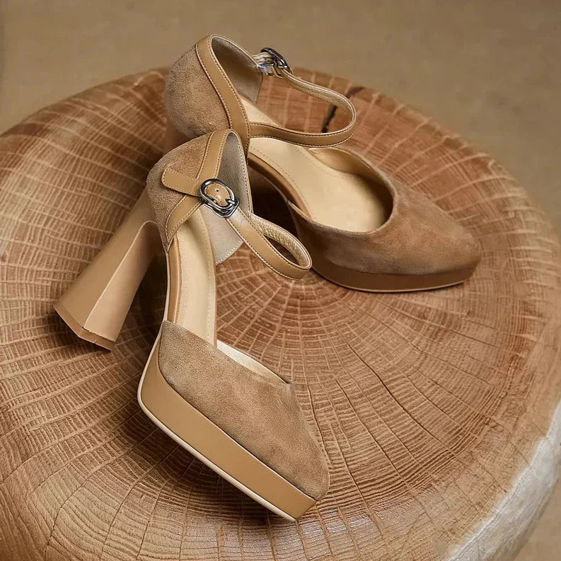 Adrienne | Block Heel Platform Pumps