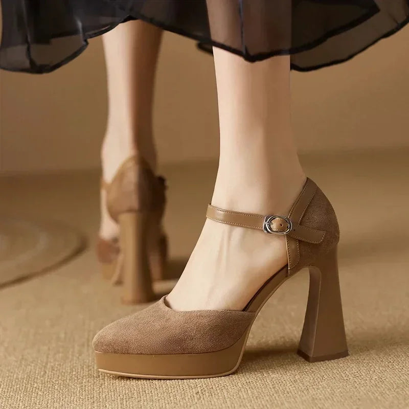 Adrienne | Block Heel Platform Pumps