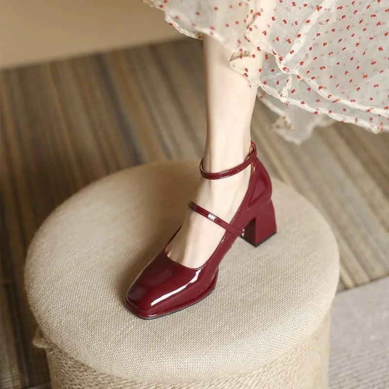 Océane | Ankle-Strap Block Heel Pumps