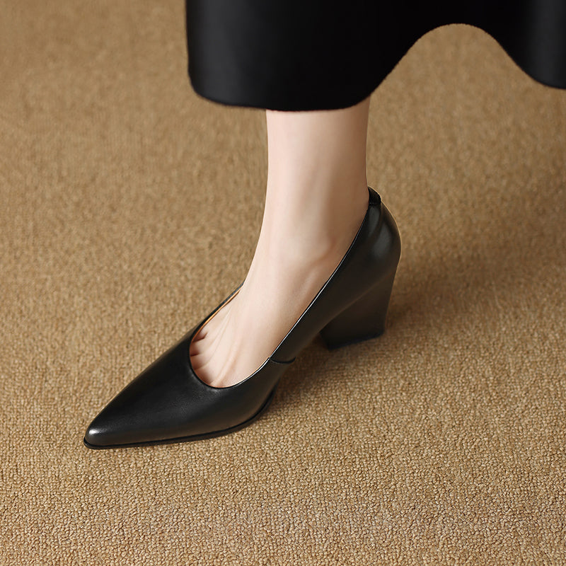 Séraphine | Pointed Block-Heel Pumps