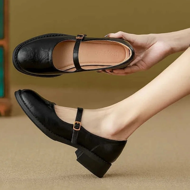 Amélie | Leather Mary Jane Flats