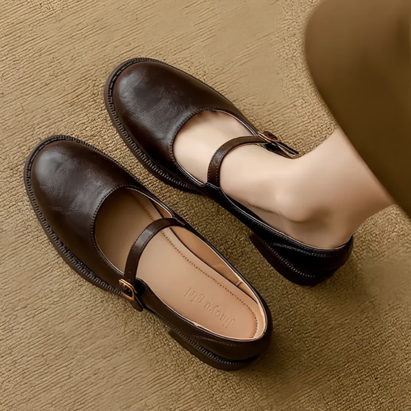 Isabelle | Leather Mary Jane Flats
