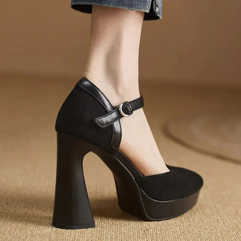 Adrienne | Block Heel Platform Pumps