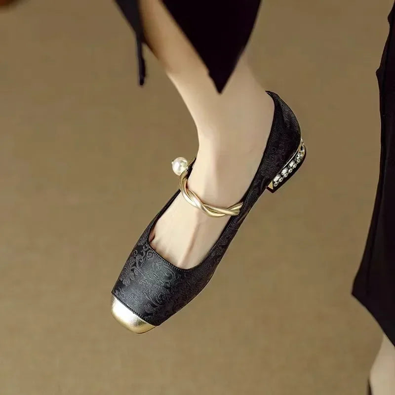 Océane | Embellished Block Heel Mary Janes