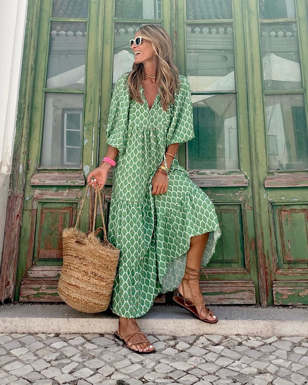 Léa | Bohemian V-Neck Maxi Dress