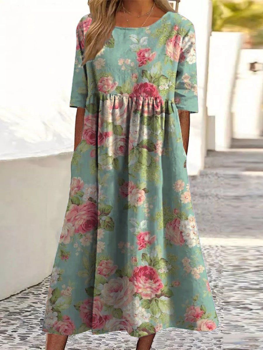 Gaolatlhe | Embroidered Tummy-Coverage Midi Dress