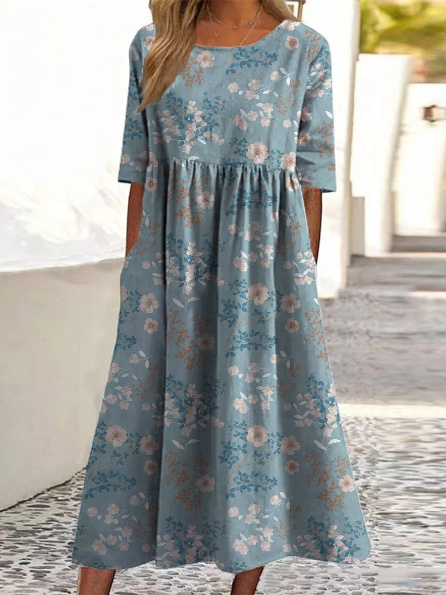 Gaolatlhe | Embroidered Tummy-Coverage Midi Dress