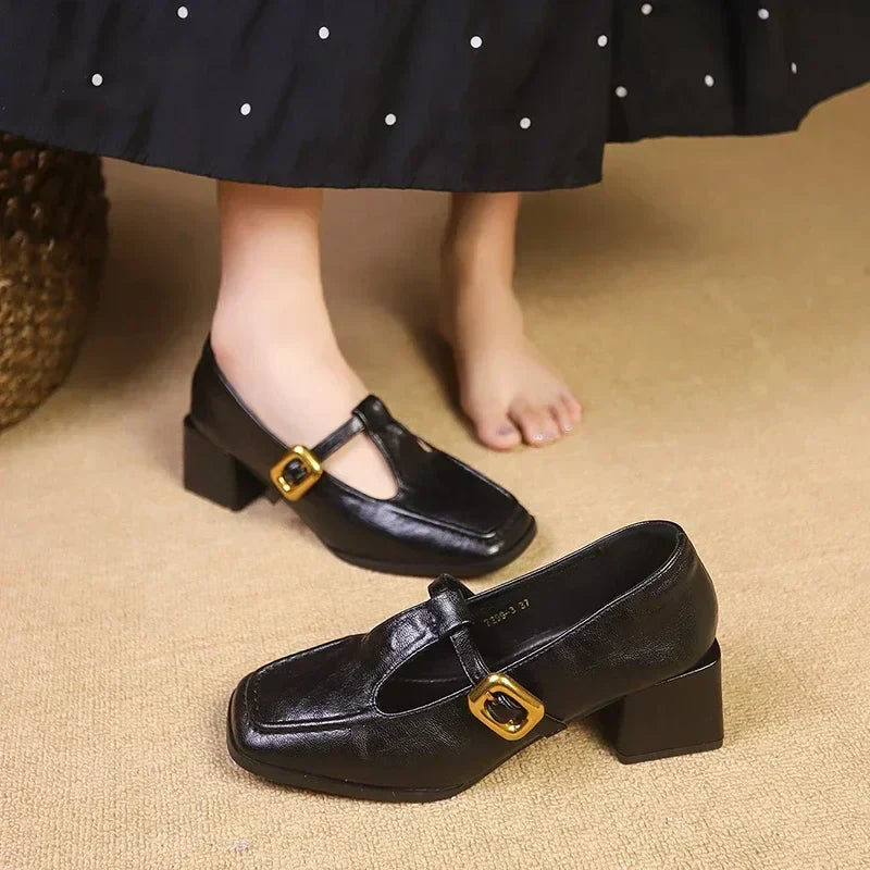 Manon | Square Toe Mary Jane Flats