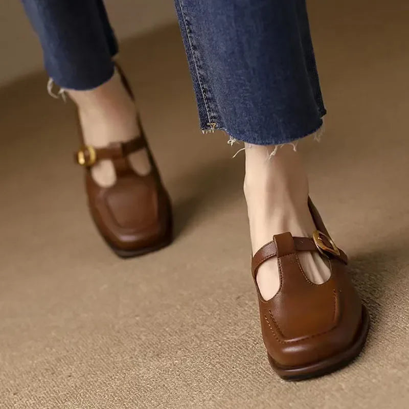 Odette | T-Strap Block Heel Shoes