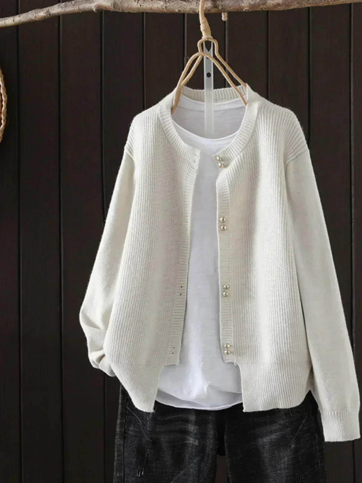 Florence | Pearl-Button Knit Cardigan