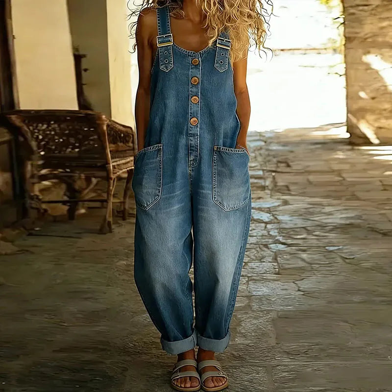 Chloé | Classic Denim-Look Cotton Overalls