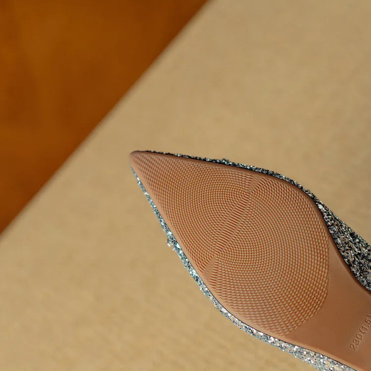 Lydie | Glitter Block Heel Pumps